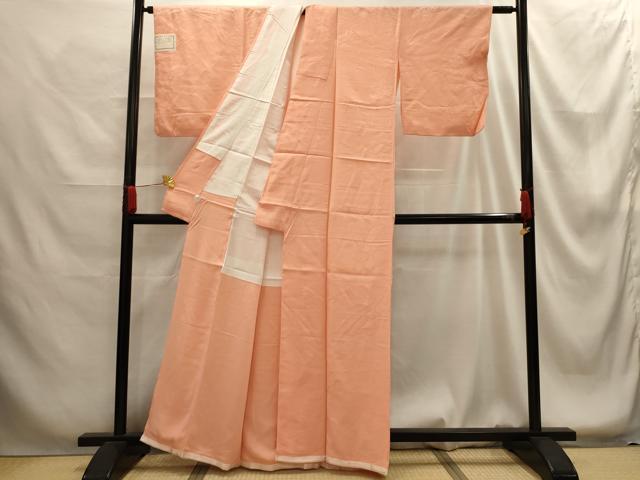 平和屋着物■上質な色無地 立波地紋 一斤染色 正絹 逸品 AABG1319sx