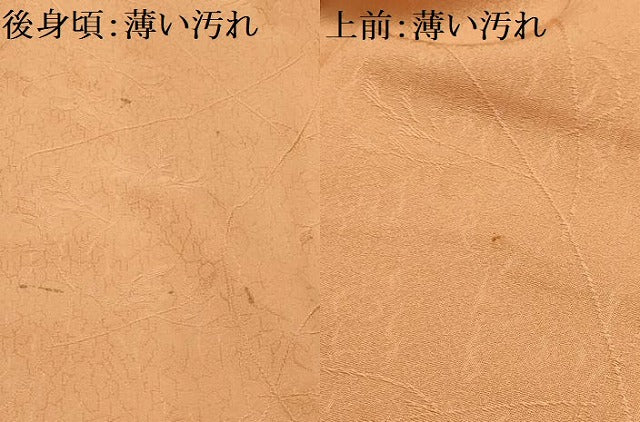 平和屋着物■上質な色無地 枝葉地紋 深支子色 正絹 逸品 AABG1321sx