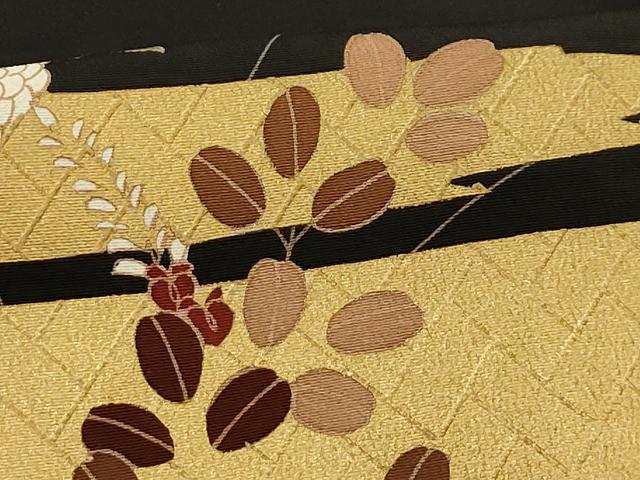 平和屋着物■豪華黒留袖 作家物 霞花文 金彩 正絹 逸品 AABG1337sx