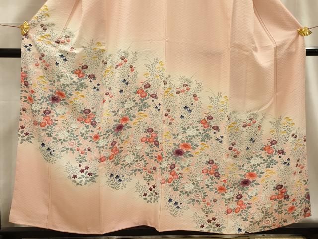 平和屋着物■訪問着 草花文 暈し染め 金彩 正絹 逸品 AABG1360sx