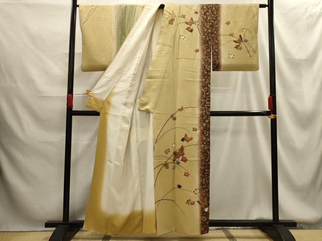 平和屋着物■訪問着 花蝶文 暈し染め 金彩 正絹 逸品 AABG1365sx