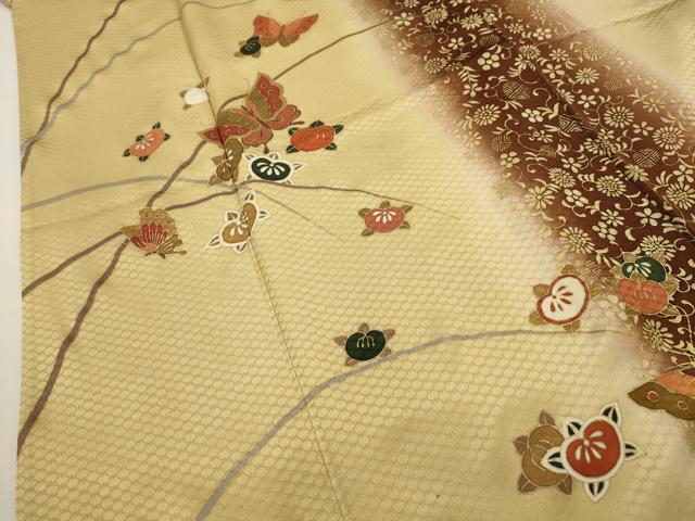 平和屋着物■訪問着 花蝶文 暈し染め 金彩 正絹 逸品 AABG1365sx
