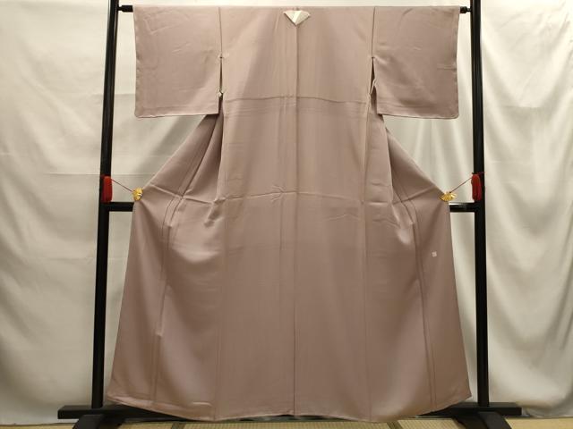 平和屋着物■上質な色無地 作家物 紋意匠 薄柿色 正絹 逸品 AABG1368sx