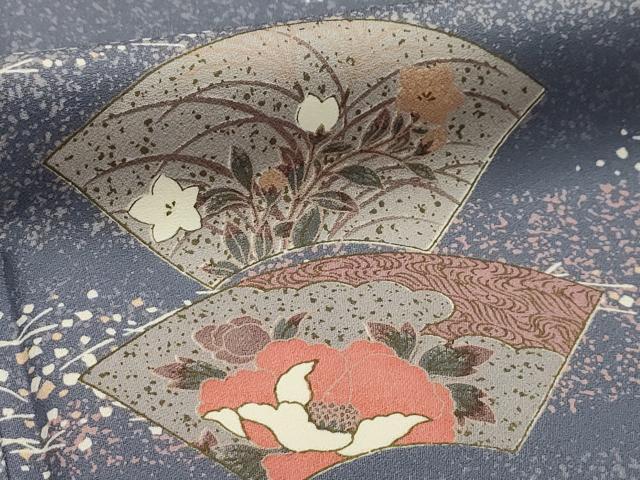 平和屋着物■上質な小紋 地紙重ね花文 金彩 正絹 逸品 AABG1385sx
