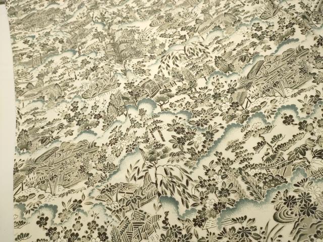 平和屋着物■上質な小紋 松竹梅風景文 正絹 逸品 AABG1388sx