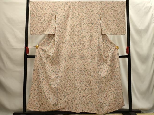 平和屋着物■上質な小紋 飾花文 正絹 逸品 AABG1391sx