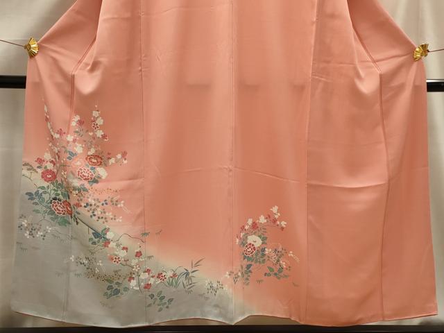 平和屋着物■訪問着 松竹梅流水花文 暈し染め 金彩 正絹 逸品 AABG1399sx
