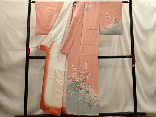 平和屋着物■訪問着 松竹梅流水花文 暈し染め 金彩 正絹 逸品 AABG1399sx