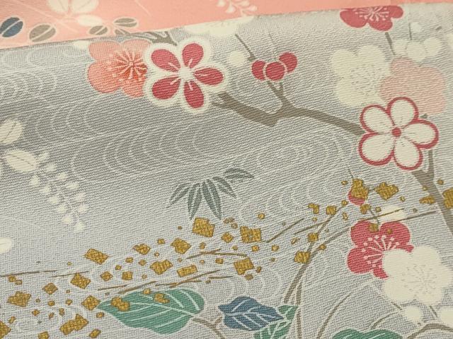 平和屋着物■訪問着 松竹梅流水花文 暈し染め 金彩 正絹 逸品 AABG1399sx