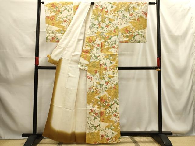 平和屋着物■上質な小紋 花冊子文 金彩 正絹 逸品 AABG1406sx