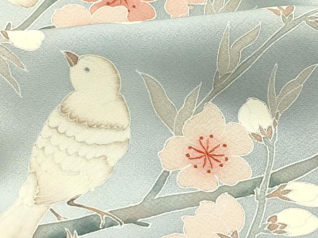 平和屋着物■訪問着 花鳥文 暈し染め 正絹 逸品 AABG1412sx