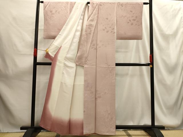平和屋着物■上質な小紋 地紋起こし 草花文 正絹 逸品 AABG1414sx