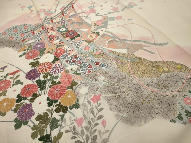 平和屋着物■訪問着 道長几帳花文 暈し染め 金彩 正絹 逸品 AABG1431sx
