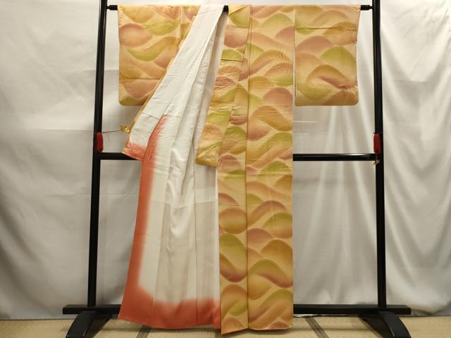 平和屋着物■上質な小紋 遠山文 暈し染め 正絹 逸品 AABG1435sx