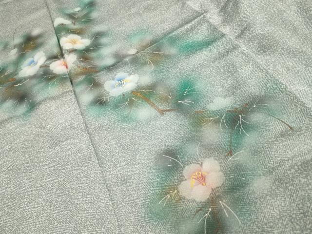 平和屋着物■訪問着 手描き 枝花文 暈し染め 金彩 正絹 逸品 AABG1439sx