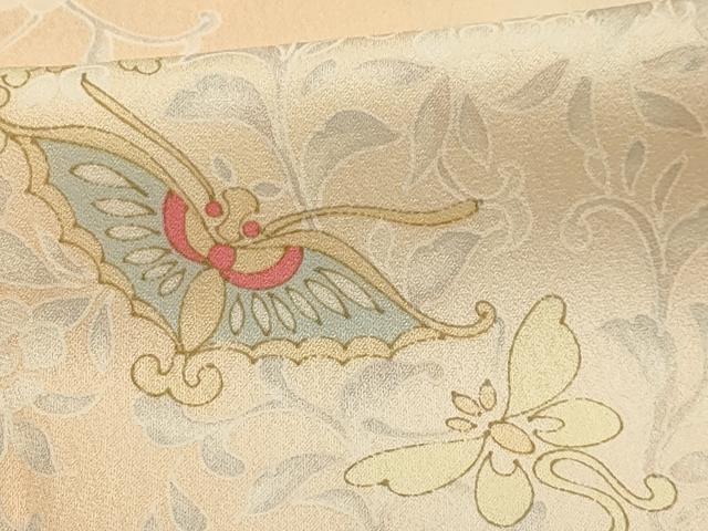平和屋着物■上質な小紋 花蝶文 暈し染め 正絹 逸品 AABG1453sx