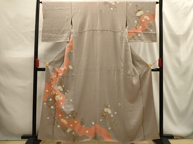 平和屋着物■訪問着 刺繍 流水扇面花文 金糸 金彩 正絹 逸品 AABG1454sx