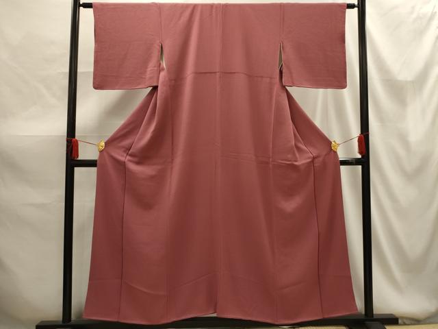 平和屋着物■上質な色無地 紋意匠 桃色 正絹 逸品 AABG1456sx