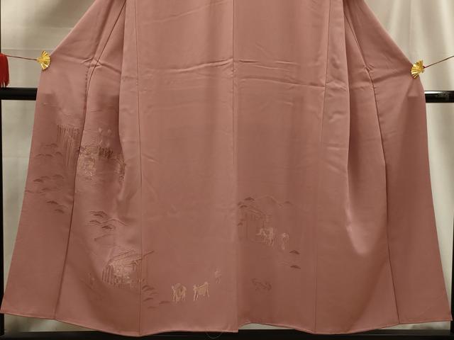 平和屋着物■中国三大刺繍 スワトウ刺繍 汕頭刺繍 訪問着 人物風景文 正絹 逸品 AABG1459sx