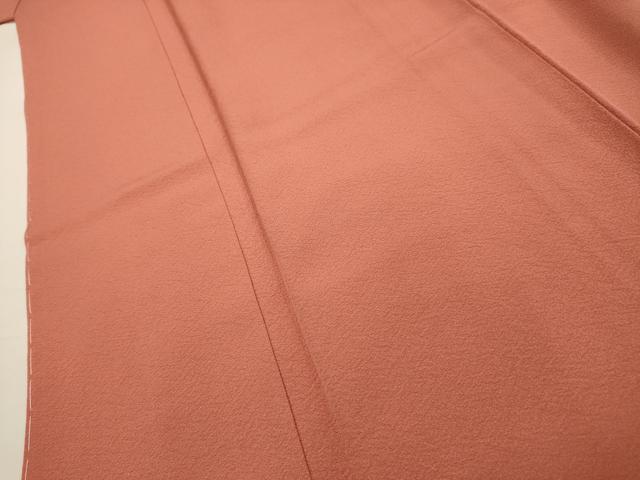 平和屋着物■上質な色無地 紋意匠 甚三紅色 正絹 逸品 AABG1464sx