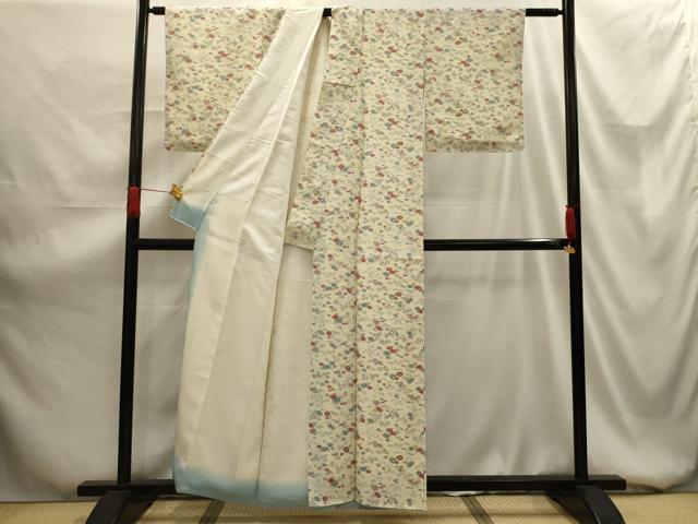 平和屋着物■上質な小紋 草花文 正絹 逸品 AABG1475sx