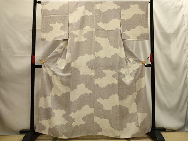 平和屋着物■上質な小紋 雲取花風景文 正絹 逸品 AABG1490sx