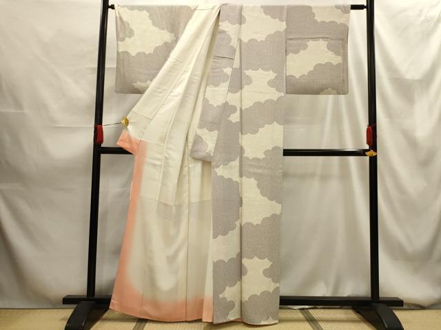 平和屋着物■上質な小紋 雲取花風景文 正絹 逸品 AABG1490sx