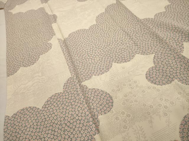 平和屋着物■上質な小紋 雲取花風景文 正絹 逸品 AABG1490sx