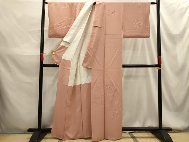 平和屋着物■訪問着 刺繍 飛鶴草花文 虹色 金糸 正絹 逸品 AABG1504sx