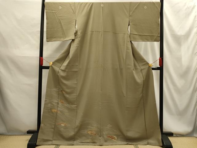 平和屋着物■豪華色留袖 刺繍 流水籬文 金糸 金彩 正絹 逸品 AABG1510sx