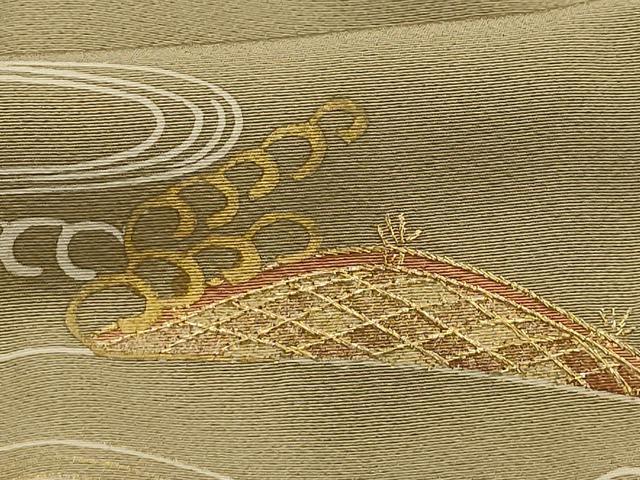 平和屋着物■豪華色留袖 刺繍 流水籬文 金糸 金彩 正絹 逸品 AABG1510sx
