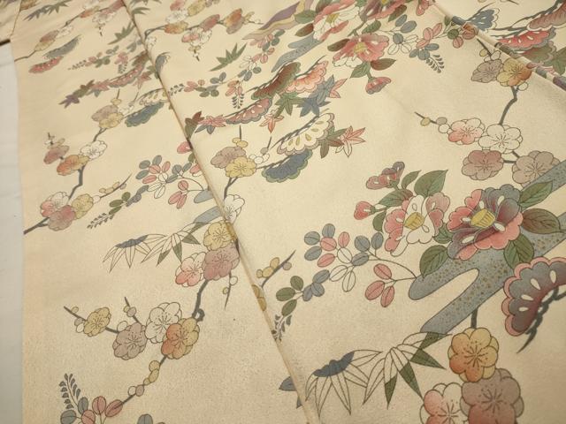 平和屋着物■上質な小紋 松竹梅風景文 正絹 逸品 AABG1511sx