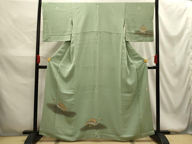 平和屋着物●青山みとも 訪問着 作家物 花鳥文 暈し染め 正絹 逸品 AABG1512sx