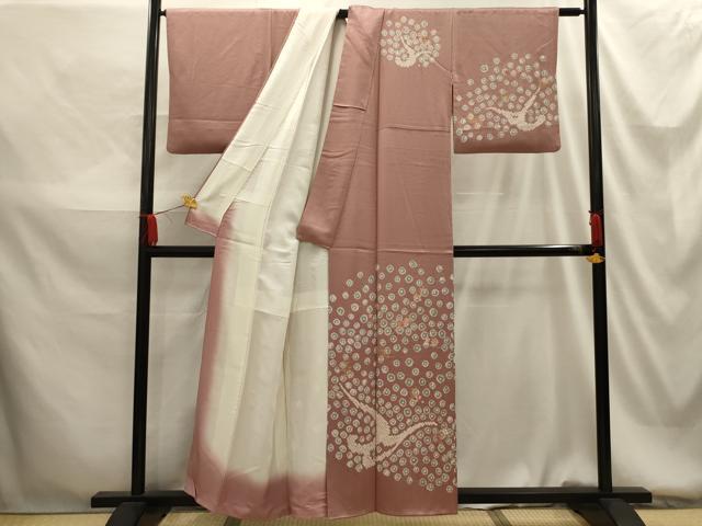 平和屋着物■訪問着 絞り 刺繍 流水舞花文 金彩 正絹 逸品 AABG1522sx