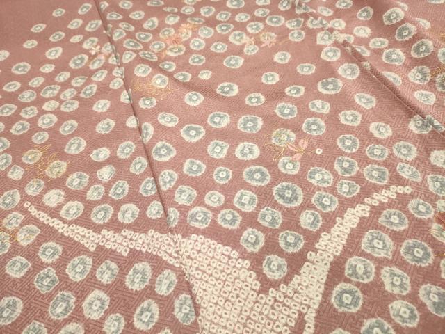 平和屋着物■訪問着 絞り 刺繍 流水舞花文 金彩 正絹 逸品 AABG1522sx