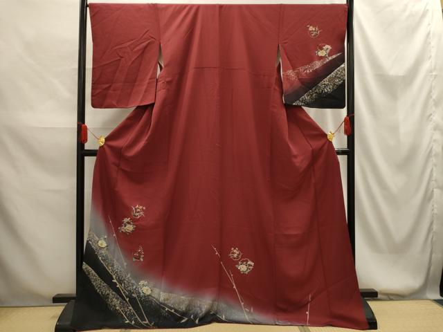 平和屋着物■訪問着 雪輪花文 暈し染め 金銀彩 正絹 逸品 AABG1525sx