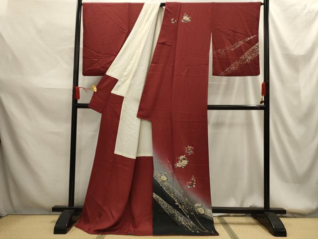 平和屋着物■訪問着 雪輪花文 暈し染め 金銀彩 正絹 逸品 AABG1525sx