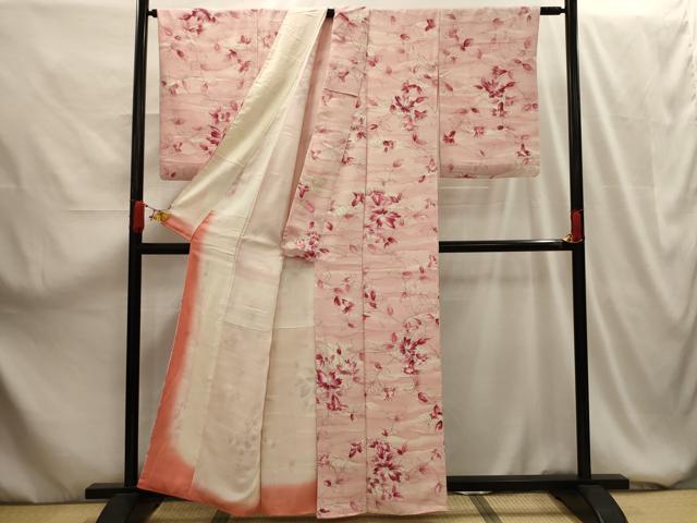 平和屋着物■上質な小紋 手描き 枝花文 正絹 逸品 AABG1535sx