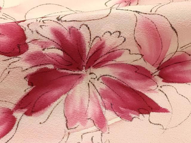 平和屋着物■上質な小紋 手描き 枝花文 正絹 逸品 AABG1535sx