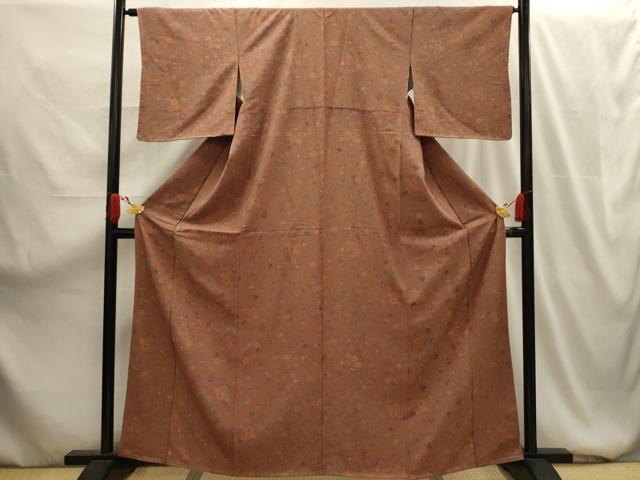 平和屋着物■上質な小紋 花唐草文 正絹 逸品 AABG1542sx