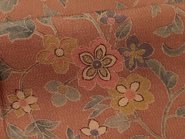 平和屋着物■上質な小紋 花唐草文 正絹 逸品 AABG1542sx