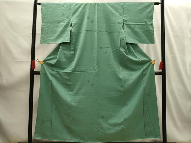 平和屋着物■上質な小紋 流水色紙文 金糸 正絹 逸品 AABG1545sx