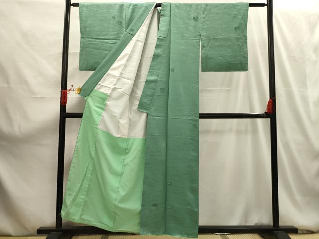 平和屋着物■上質な小紋 流水色紙文 金糸 正絹 逸品 AABG1545sx