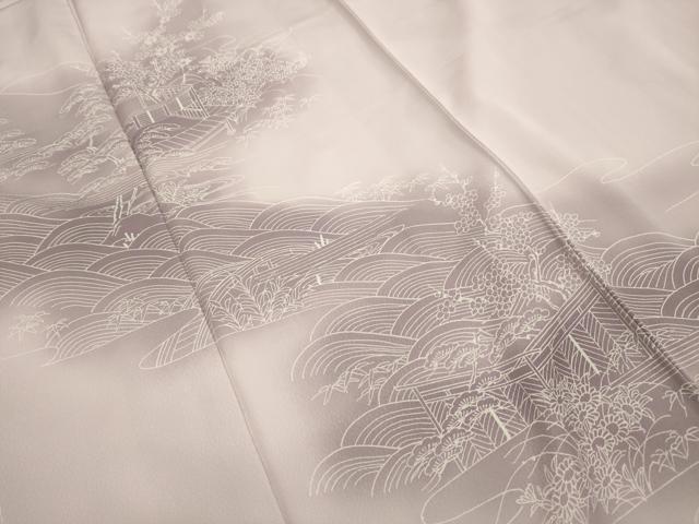 平和屋着物■訪問着 松竹梅立波風景文 暈し染め 正絹 逸品 AABG1546sx