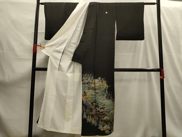 平和屋着物■豪華黒留袖 作家物 風景文 金銀彩 正絹 逸品 AABG1552sx