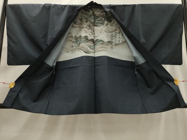 平和屋着物■男性 本場大島紬 アンサンブル 間道 正絹 逸品 AABG1563sx