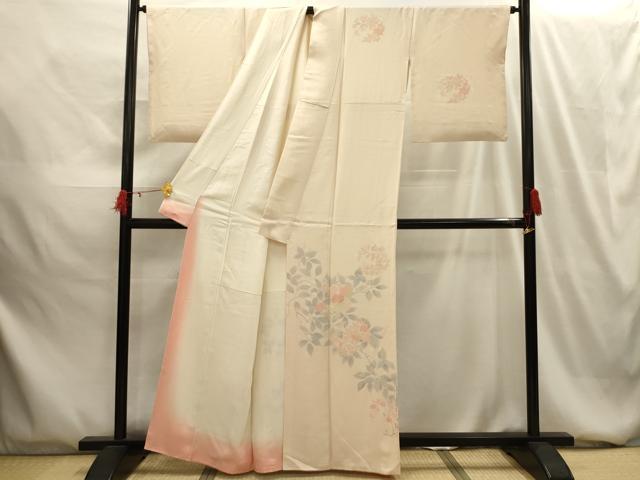 平和屋着物■訪問着 刺繍 枝花文 正絹 逸品 AABG1568sx