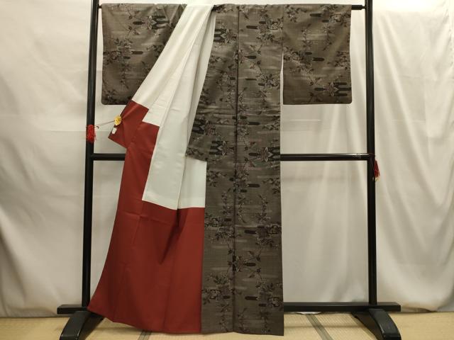 平和屋着物■本場大島紬 7マルキ 霞枝花文 証紙付き 正絹 逸品 AABG1571sx