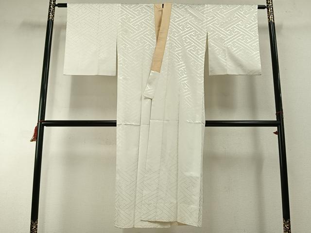 平和屋着物■長襦袢 無双仕立て 紗綾形地紋 正絹 逸品 AABG1625fy