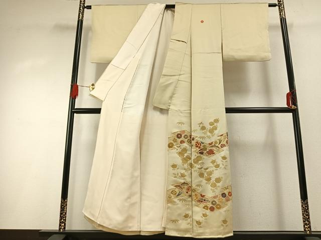 平和屋着物■豪華色留袖 駒刺繍 草花文 宝尽くし 金彩 正絹 逸品 AABG1669fy